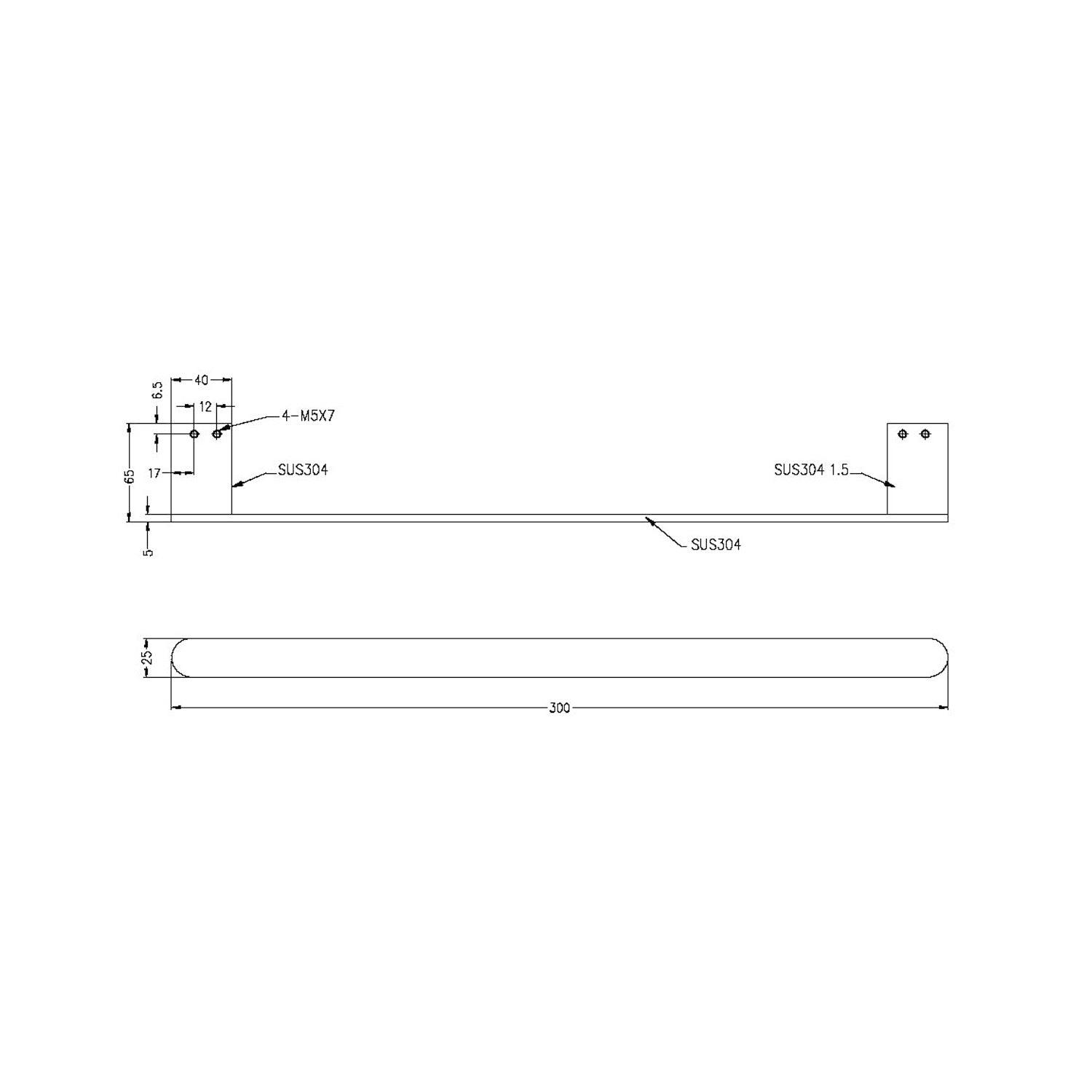 Bianca Hand Towel Rail Matt Black - Burdens Plumbing