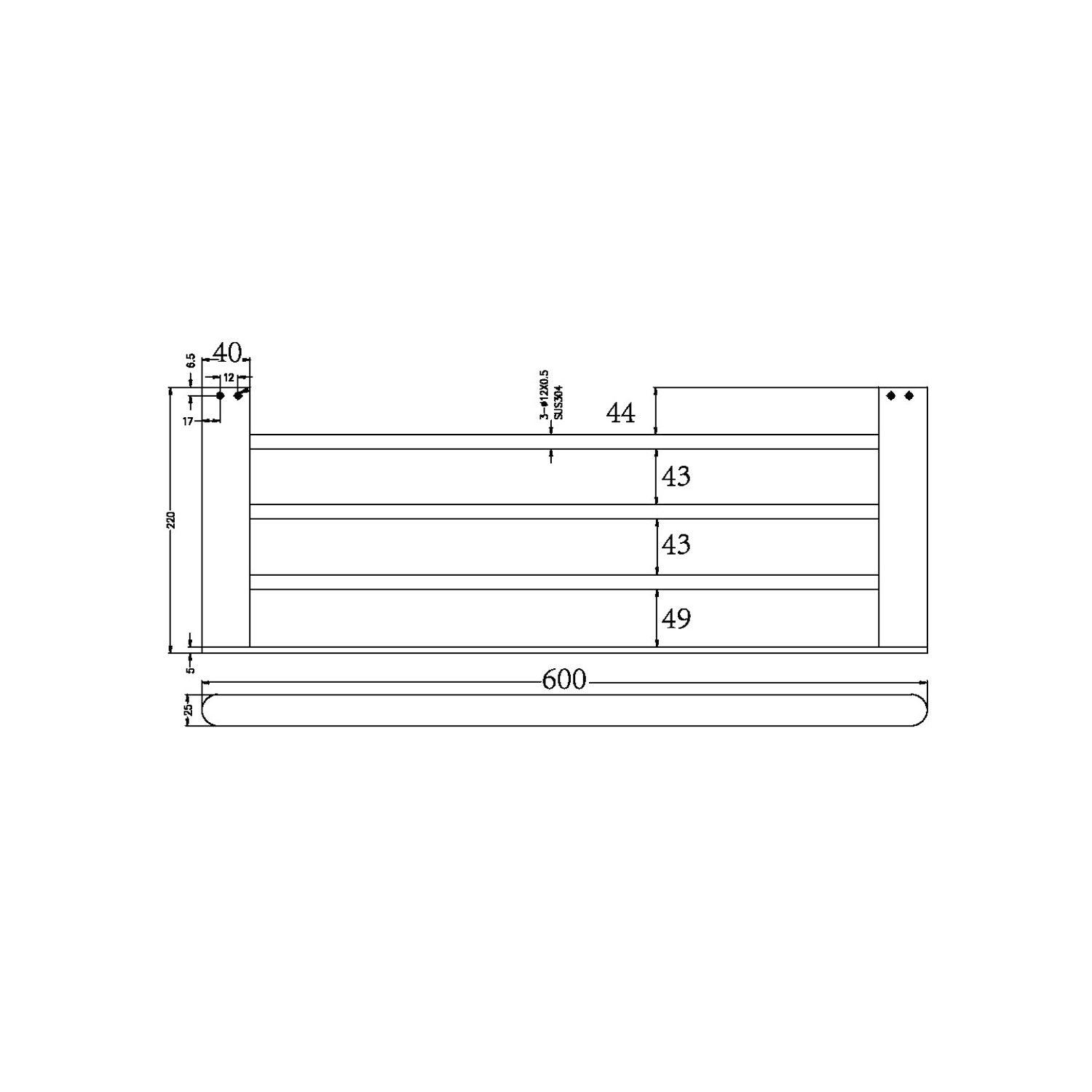 Bianca Towel Rack Brushed Gold - Burdens Plumbing