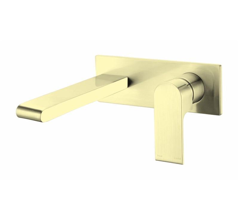 Bianca Wall Basin Mixer Brushed Gold - Burdens Plumbing