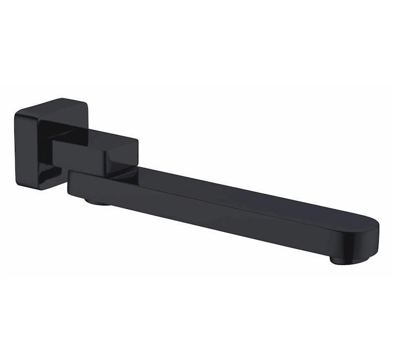 Bianca/Ecco Swivel Bath Spout Matt Black - Burdens Plumbing