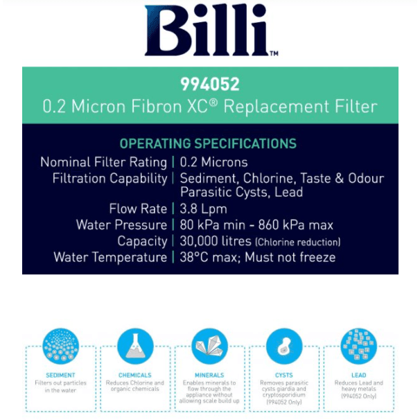 Billi Replacement Filter - 0.2 Micron 994052 - Burdens Plumbing
