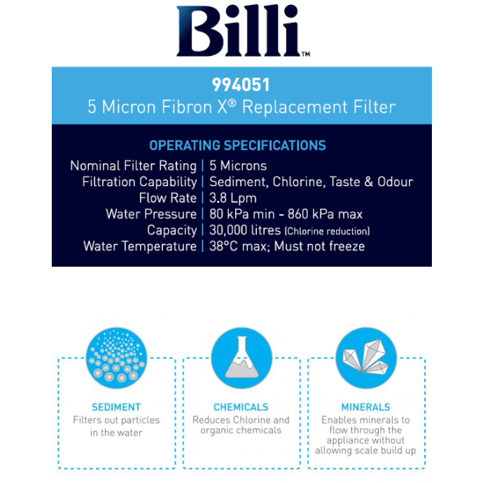 Billi Replacement Filter - 5.0 Micron 994051 - Burdens Plumbing