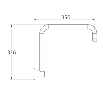 Black Round Gooseneck Shower Arm (Same As 422.111)(Fienza P#:422112) - Burdens Plumbing