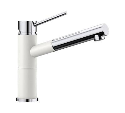 Blanco Alta-S Compact Silgranit Dual Fin P/O Sink Mixer Wht - Burdens Plumbing