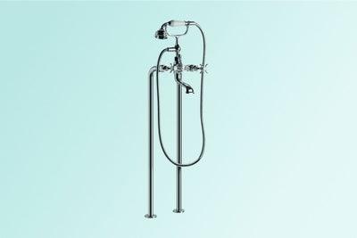 Brodware Neu England Bath Mixer F/Mounted W/ Metal Levers Cp - Burdens Plumbing