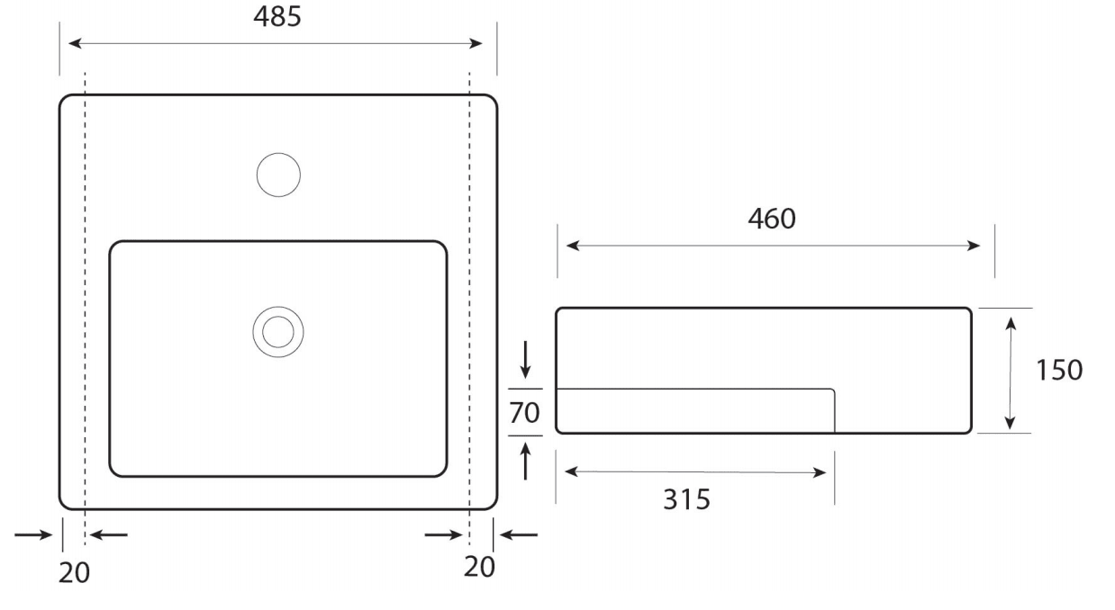 Caprice Semi Recessed Basin - Burdens Plumbing