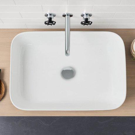 Caroma Artisan Above Counter Basin Rectangle 600mm - Burdens Plumbing