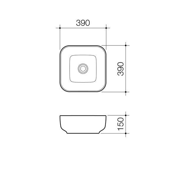Caroma Artisan Above Counter Basin Square 390mm - Burdens Plumbing