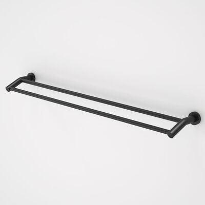 Caroma Cosmo Metal Double Towel Rail 930mm Black - Burdens Plumbing