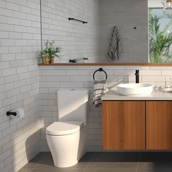 Caroma Cosmo Metal Toilet Roll Holder Matte Black - Burdens Plumbing