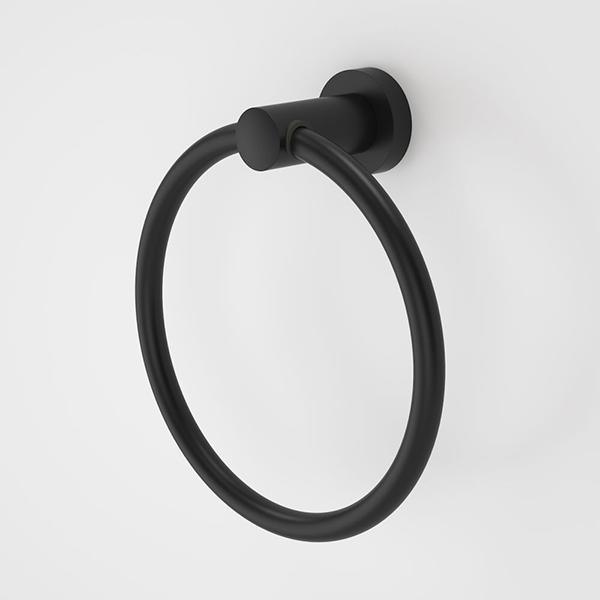 Caroma Cosmo Metal Towel Ring Matte Black - Burdens Plumbing