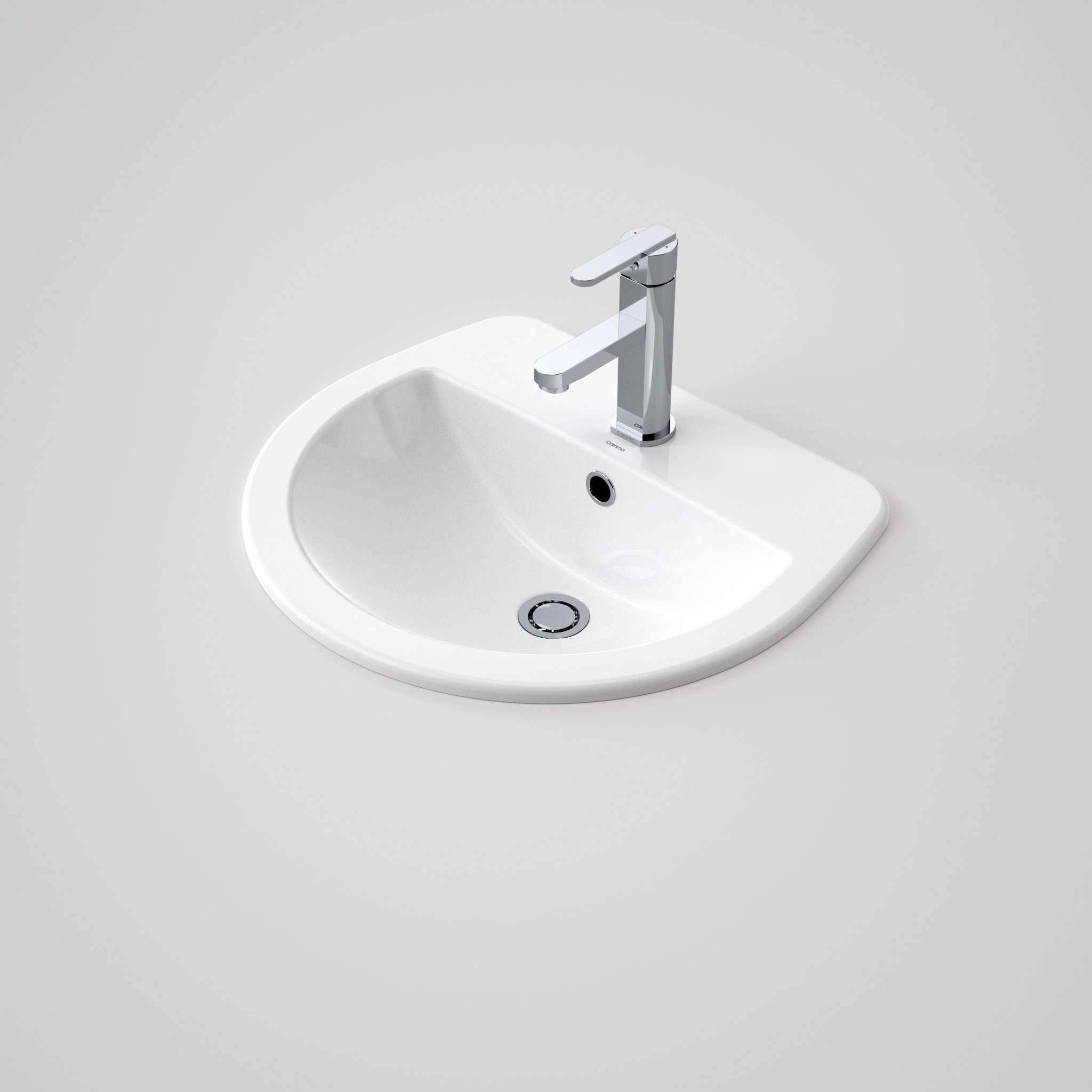 Caroma Cosmo Vanity Basin 500mm X 440mm 1Th White - Burdens Plumbing