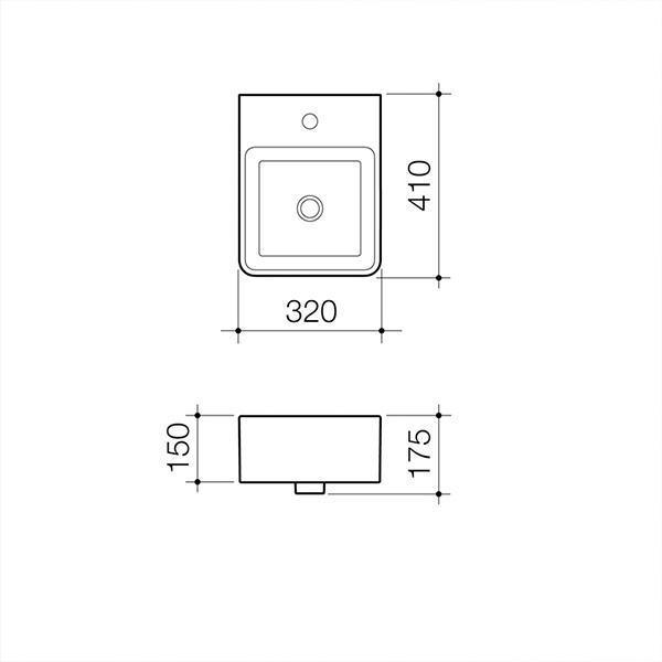 Caroma Cube Hand Wall Basin 320mm - Burdens Plumbing