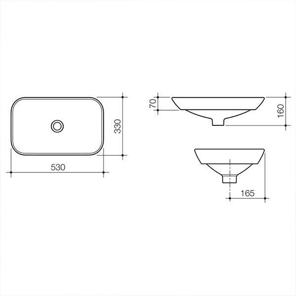 Caroma Gem Inset Basin 530mm - Burdens Plumbing
