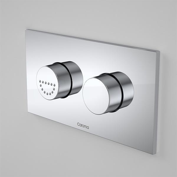 Caroma Invisi II Care Dual Flush Plate & Buttons Chrome - Burdens Plumbing