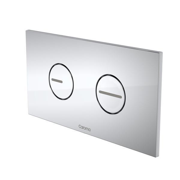 Caroma Invisi II Round Dual Flush Plate & Buttons Chrome - Dot - Burdens Plumbing