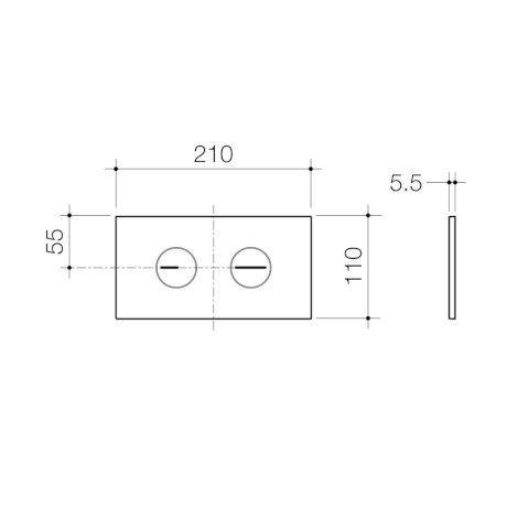 Caroma Invisi Series II Round Dual Flush Plate & Buttons - Black - Burdens Plumbing