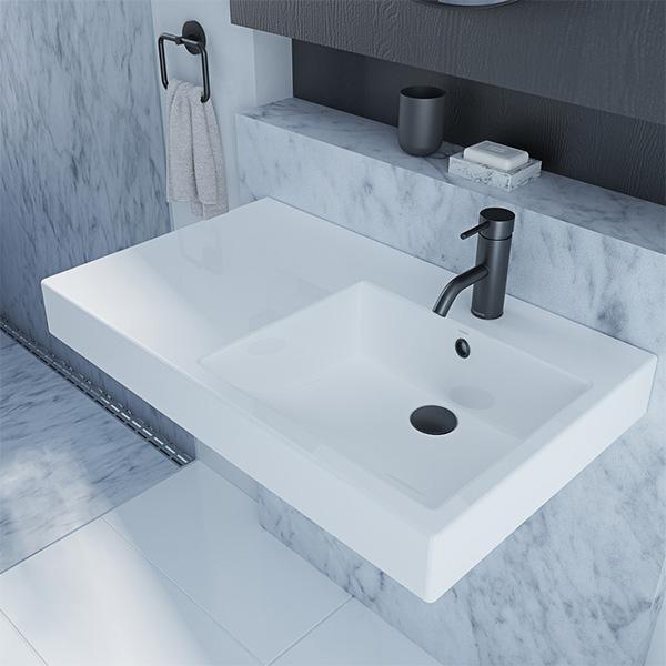 Caroma Liano Nexus 750 Wall Basin Lh 1Th 665515W - Burdens Plumbing