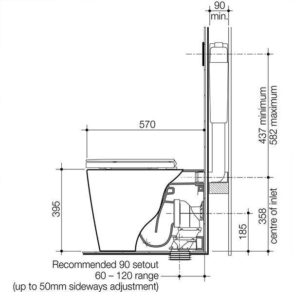 Caroma Liano Wall Faced Invisi Series II Toilet Suite - Burdens Plumbing