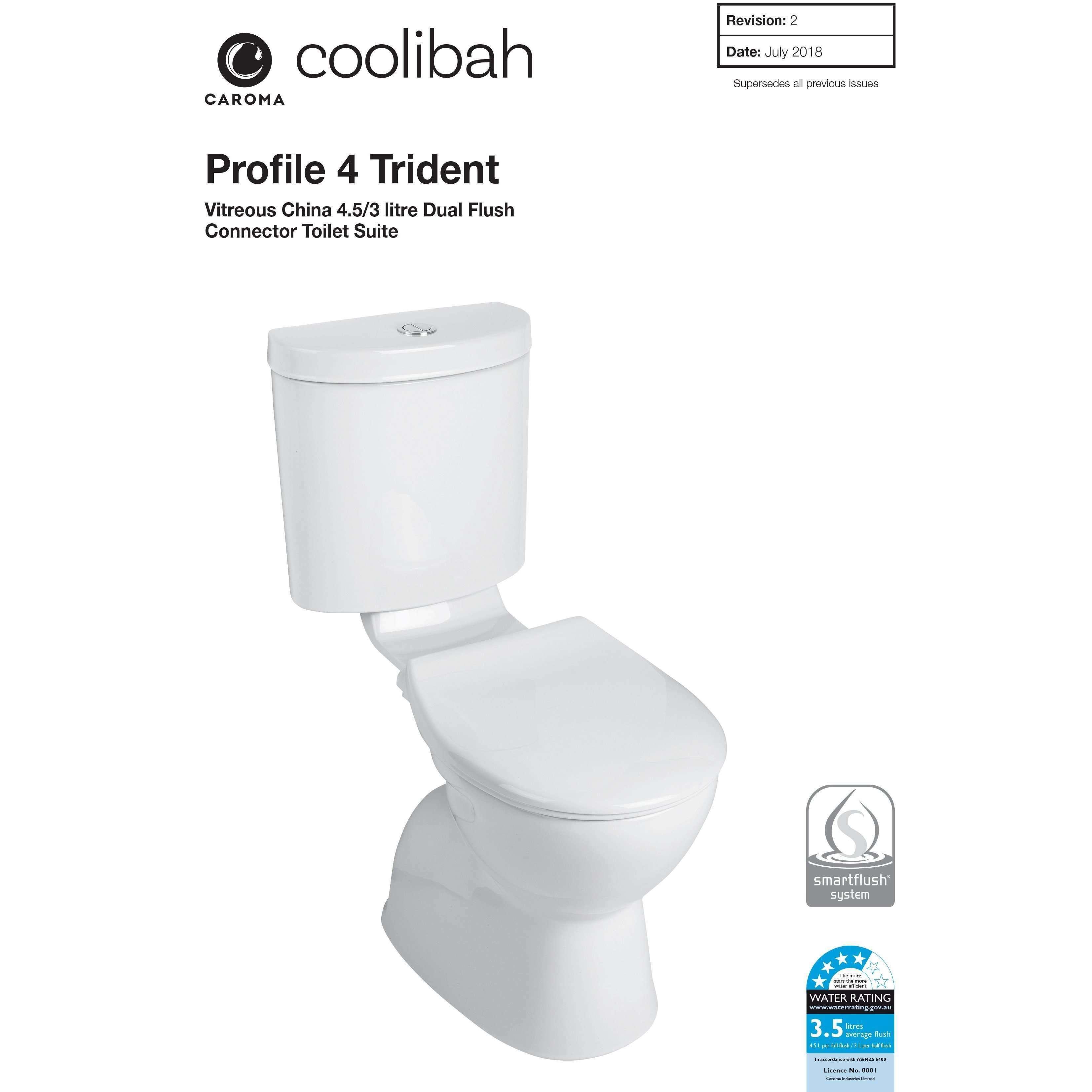 Caroma Profile/Trident Connector S Trap Suite Std Seat White - Burdens Plumbing