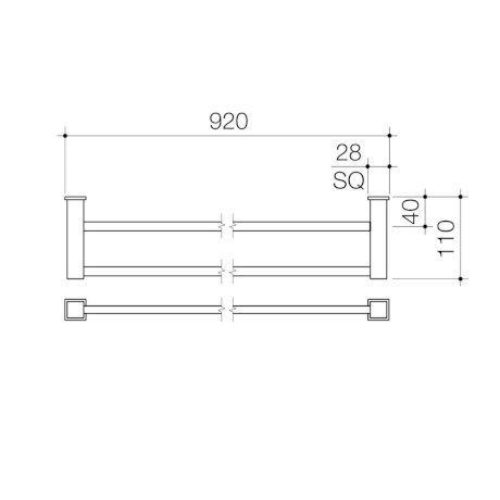 Caroma Quatro Double Towel Rail-900mm - Burdens Plumbing