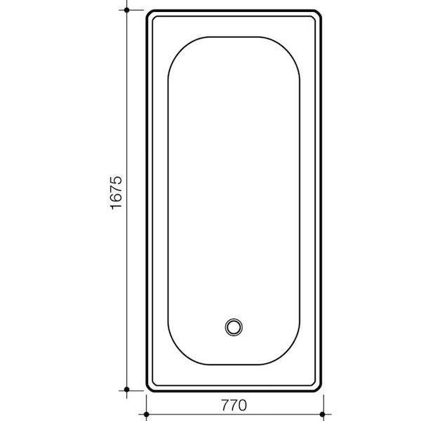 Caroma Stirling Steel Bath 1675 White - Burdens Plumbing