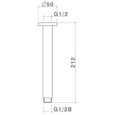Caroma Titan Stainless Steel Ceiling Arm - 200mm - Burdens Plumbing