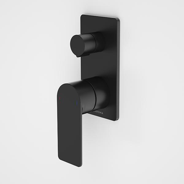 Caroma Urbane II Bath/Shower Mixer With Diverter Rectangle Matte Black - Burdens Plumbing