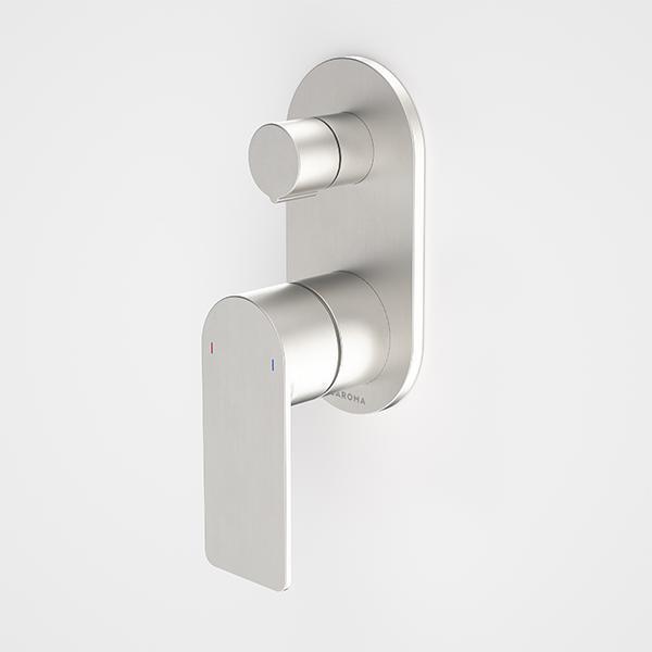 Caroma Urbane II Bath/Shower Mixer With Diverter Round Brushed Nickel - Burdens Plumbing
