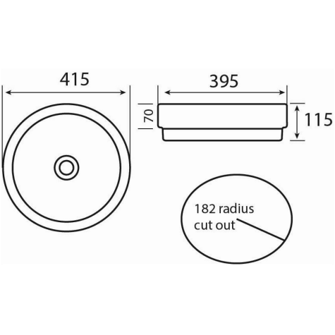 Castano Thames Inset Basin Matte Black Thasivb-Mb - Burdens Plumbing