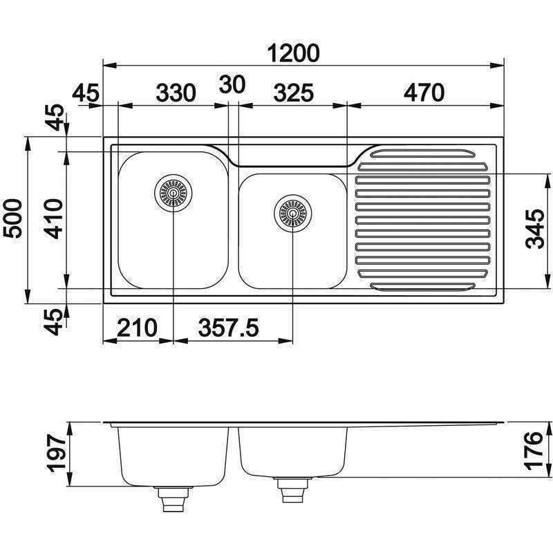 Clark Monaco S/Steel Sink 5111 1200mm 1-3/4 Bowl 1Th Right Hand B - Burdens Plumbing