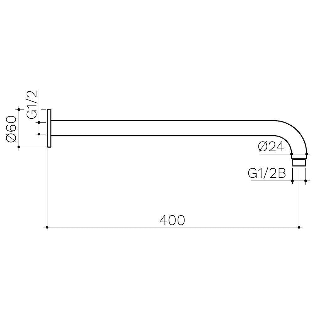 Clark Right Angled Wall Arm 400mm - Matte Black - Burdens Plumbing