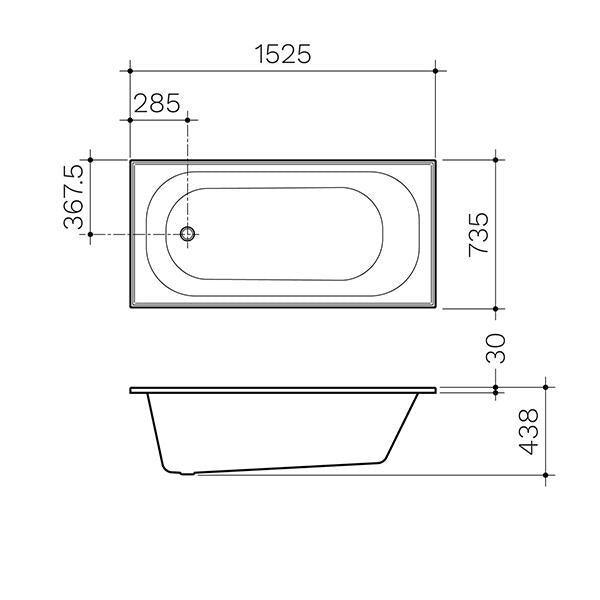 Clark Round Bath 1525mm - Burdens Plumbing