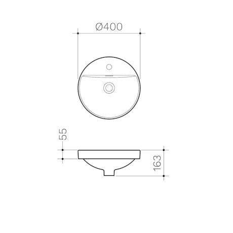 Clark Round Inset Basin With Tap Landing 400mm - Burdens Plumbing