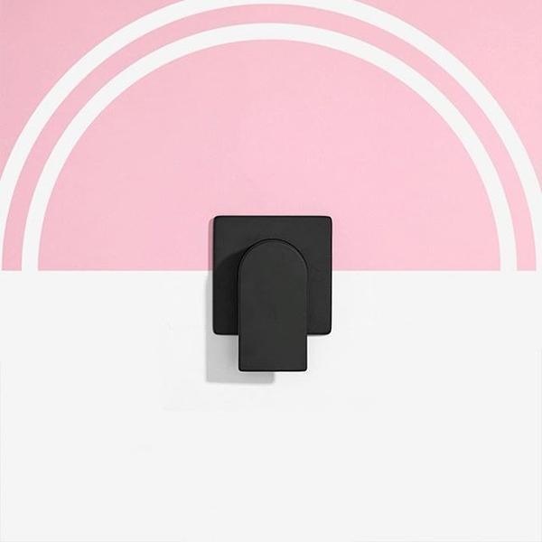 Clark Round Square Wall Mixer - Matte Black - Burdens Plumbing