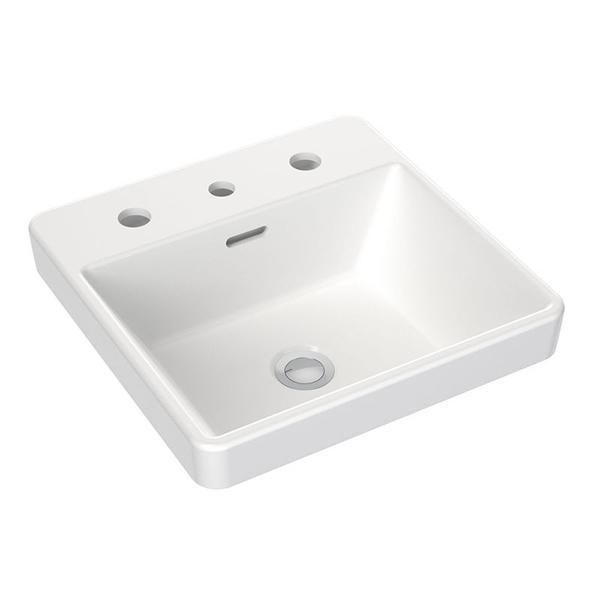 Clark Square Inset Basin With Tap Landing 400mm Three Tapholes - Burdens Plumbing