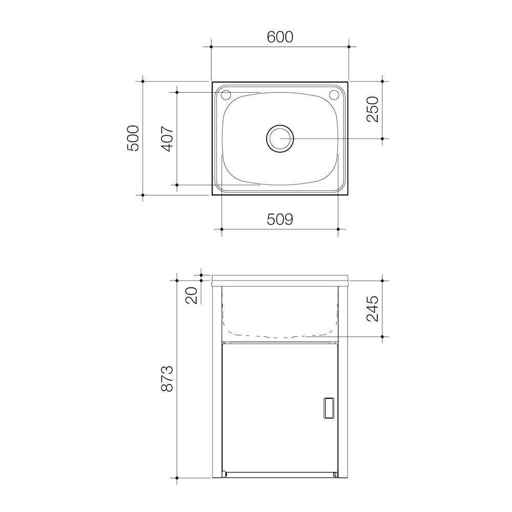 Clark Utility 42 Litre Laundry Tub And Cabinet - Burdens Plumbing