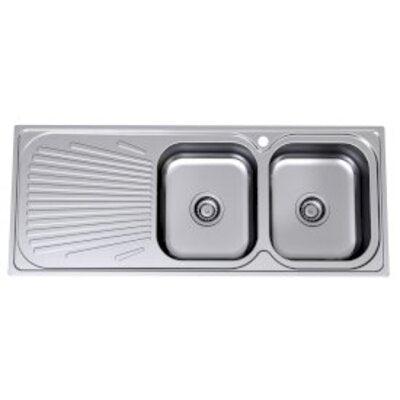 Clark Vital 1180mm Double End Bowl Sink 1129 1Th Right - Burdens Plumbing