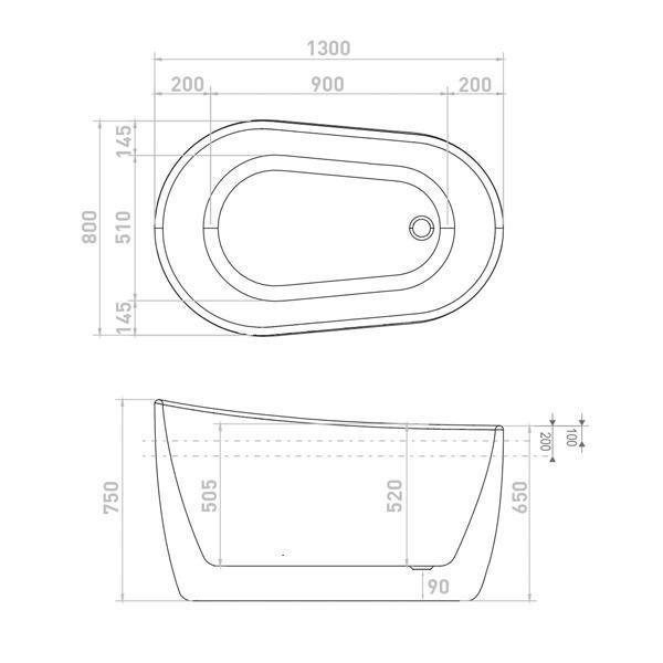 Decina Cosmo 1300mm Freestanding Bath - Burdens Plumbing