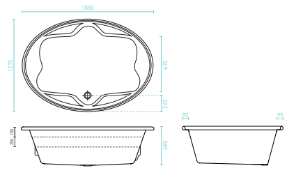 Decina Duo 1850mm Contour 16-Jet Spa Bath - Burdens Plumbing