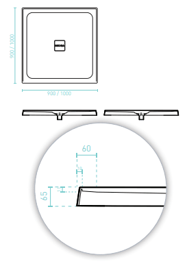Decina Luna 900 Centre Waste Shower Base - Burdens Plumbing