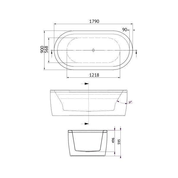 Decina Mintori 1790mm Freestanding Bath - Burdens Plumbing