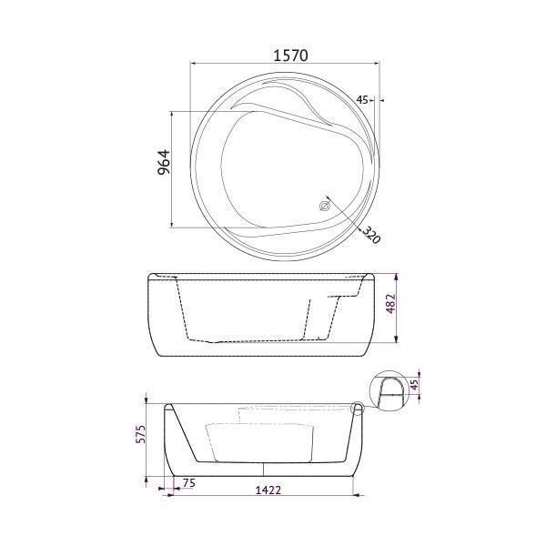 Decina Orion Circle 1570mm Freestanding Bath - Burdens Plumbing