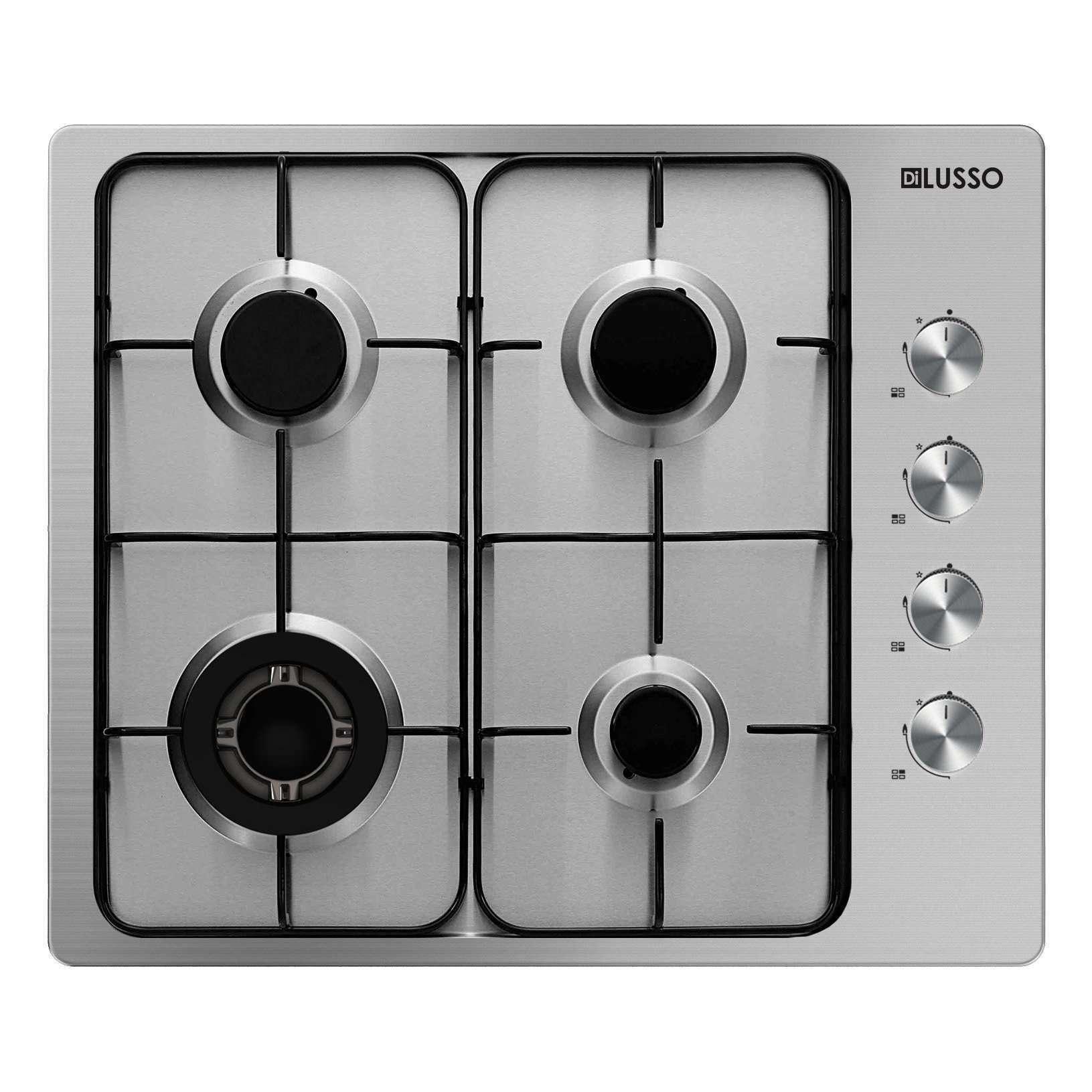 Di Lusso 60Cm Gc604Msfe Gas Cooktop Stainless Steel 4 Burner Inc Wok - Burdens Plumbing
