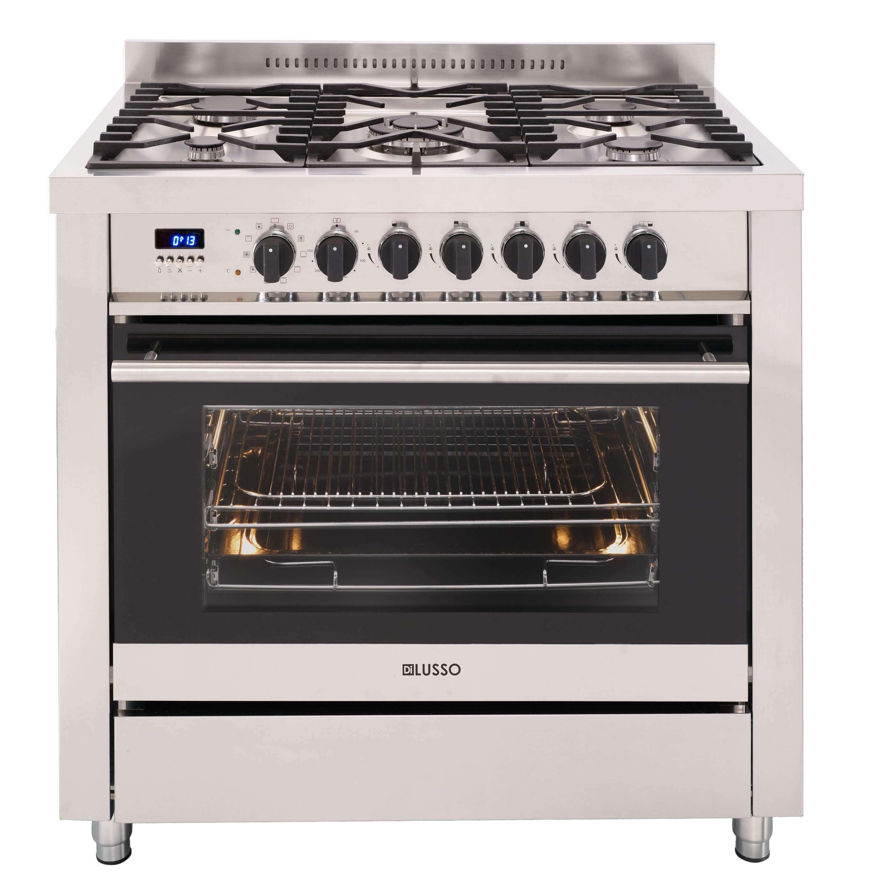 Di Lusso 90Cm Fs909G5Csd Freestanding Dual Fuel 5 Burner Cooker With Wok - Burdens Plumbing