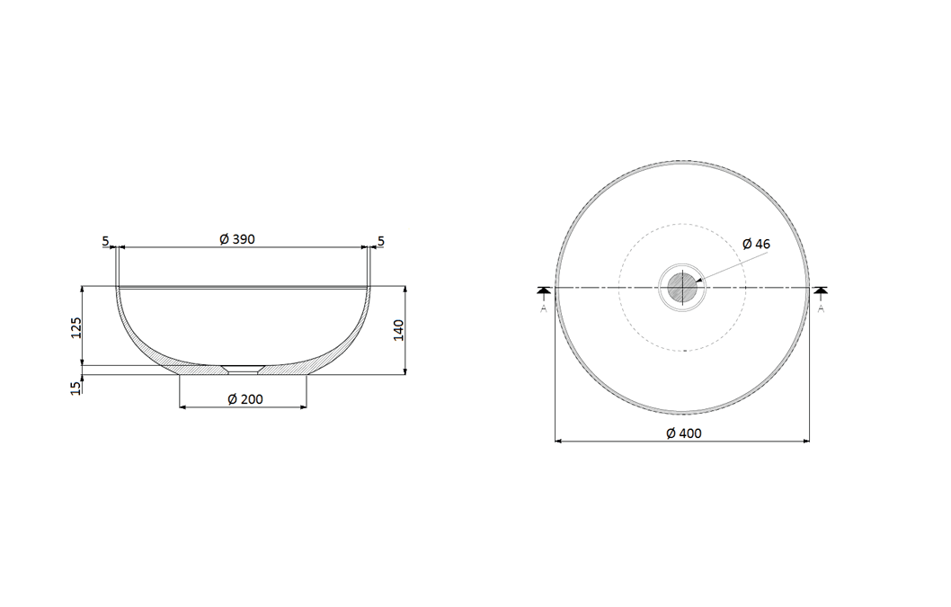 Domus Living Ampolla Above Counter Basin Matte White - Burdens Plumbing