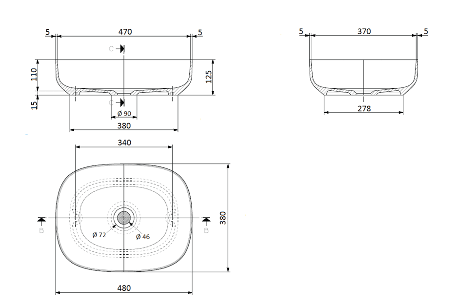 Domus Living Moderno Above Counter Basin Matte White - Burdens Plumbing