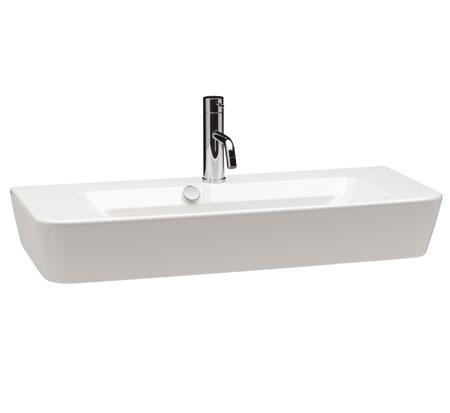 Emma Square Wall Basin 80X35 Centred With Waste 1Th(Streamln P#:27035) - Burdens Plumbing