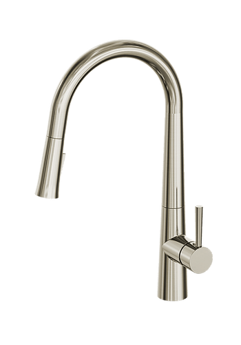 Enhance Nobel Plus Pull Down Sink Mixer Pin Lever Brushed Nickel - Burdens Plumbing