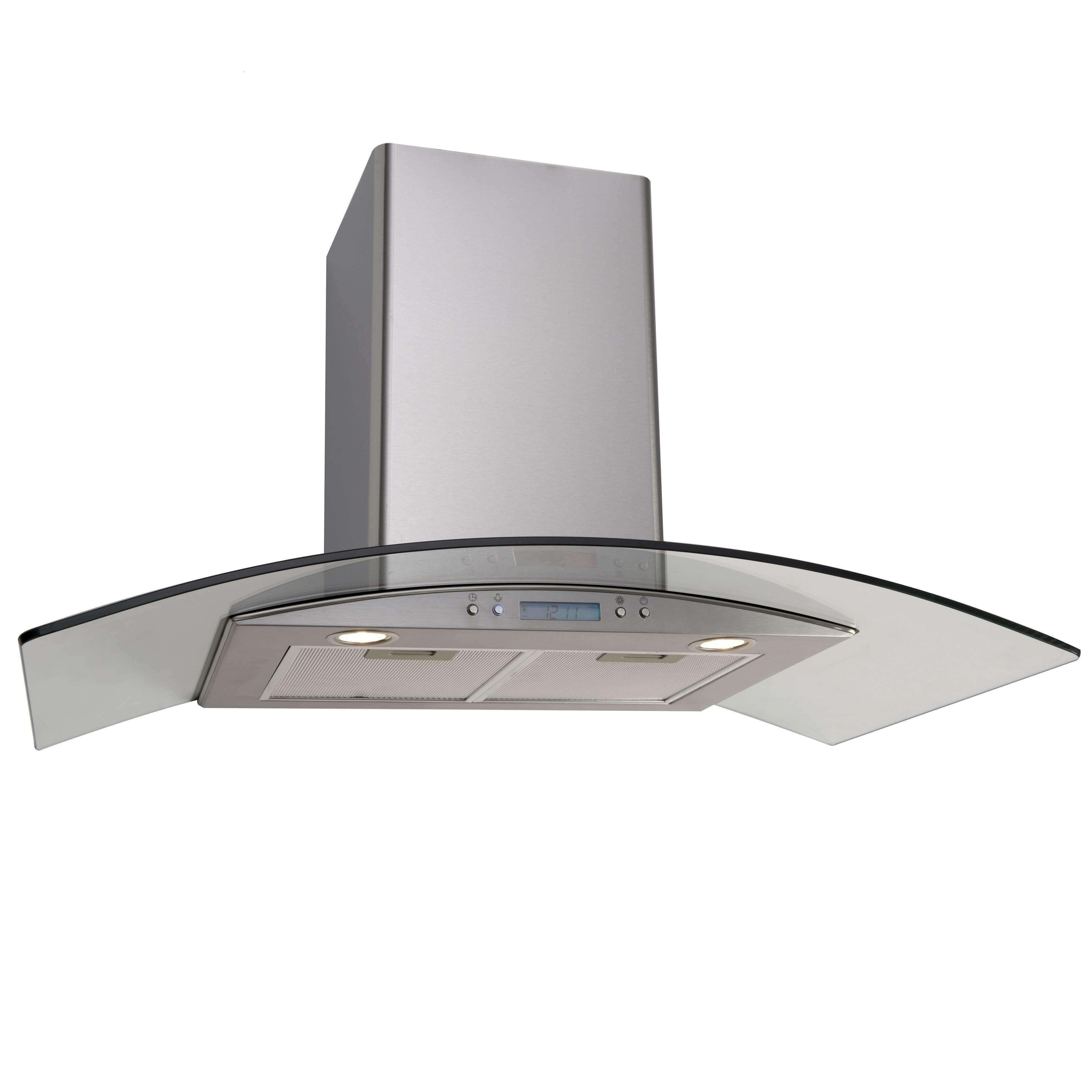 Euro 90Cm Canopy Rangehood Curved Glass Eagl90Sx - Burdens Plumbing